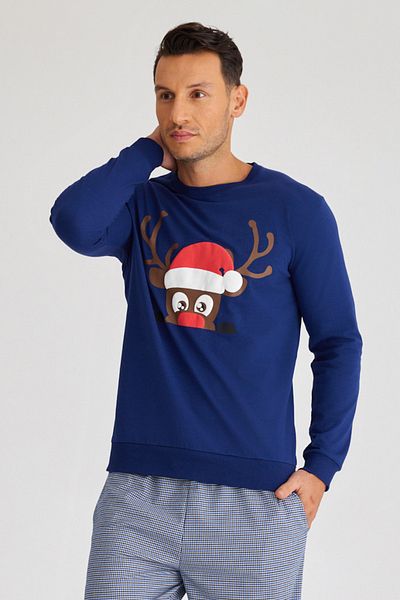 Katia&Bony Deer Herren-Sweatshirt Marineblau