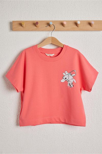 Katia&Bony Забавна тениска за момиче Giraffe Pink