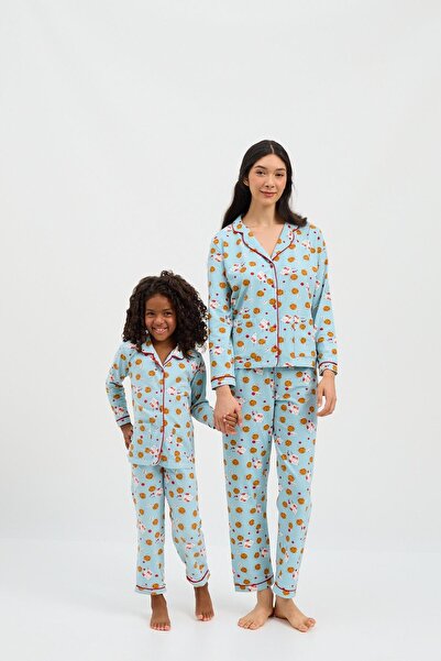 Katia&Bony Set pijama Cookie pentru fete albastru