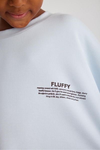 Katia&Bony Tricou pentru fetiță cu imprimeu pufos albastru