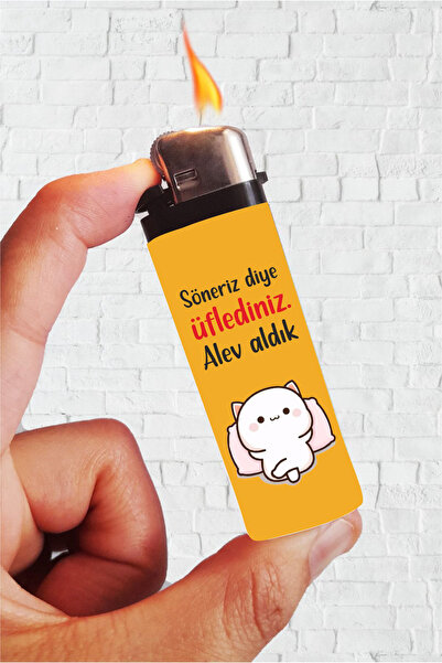 SARANG Çakmak Söneriz Diye Üflediniz Alev Aldık Klasik Baskılı Çakmak