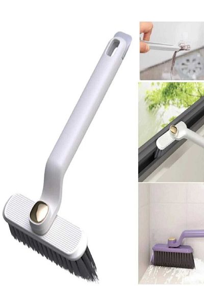 lawrenceshop 2 in 1 Household Bathroom Cleaning Brush Multifunctional 360 Degree Rotating Head Cleaning Brush