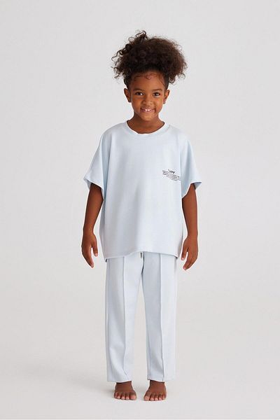 Katia&Bony Tricou pentru fetiță cu imprimeu pufos albastru
