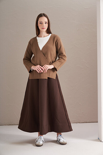 Mevra Jachetă maro din tricotaje