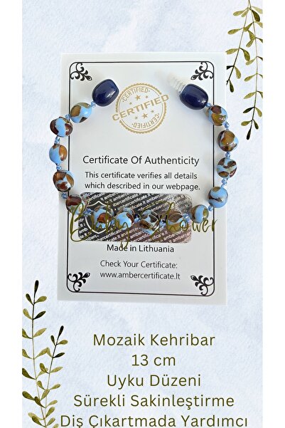 Combin Accessory Mozaik Kehribar Bileklik Bebek Sakinleştirici Bileklik - Uyk...