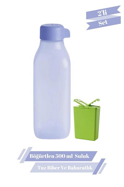 Tupperware Square Blackberry 500 ml Water Bottle & Salt Bottle Black Pepper Bottle Set of 2