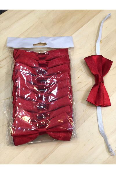 Terry Red Bow Tie 10 Pack
