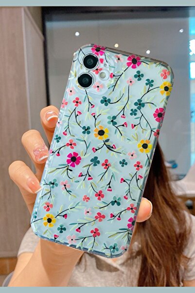 3GEN CASE حافظة سيليكون شفافة متوافقة مع سلسلة Sweet Flowers لهاتف iPhone 11