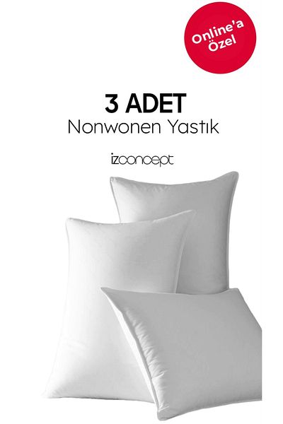 İzgi Concept Pernă EcoTouch Nonwonen 3 bucăți - 100% umplută cu silicon, ultra moale, 50x70 cm, vid/rucsac