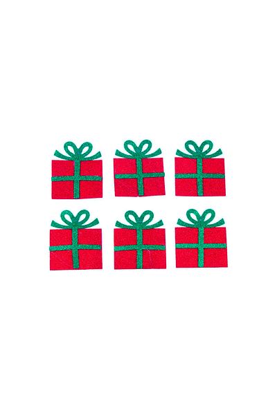 Yusuf Dirik YD Party Supplies Fancy Gift Package Silvery Eva Tree Ornament 7x7 cm 6 Pieces