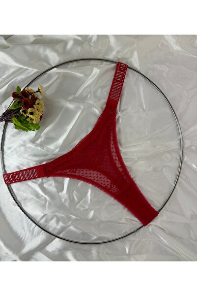 lenastella Love Taş Baskılı Full Esnek Dantel Tanga