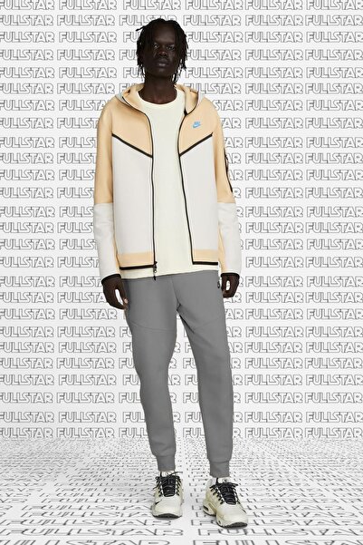 Nike Sportswear Tech Fleece Φούτερ με κουκούλα με φερμουάρ, μπεζ