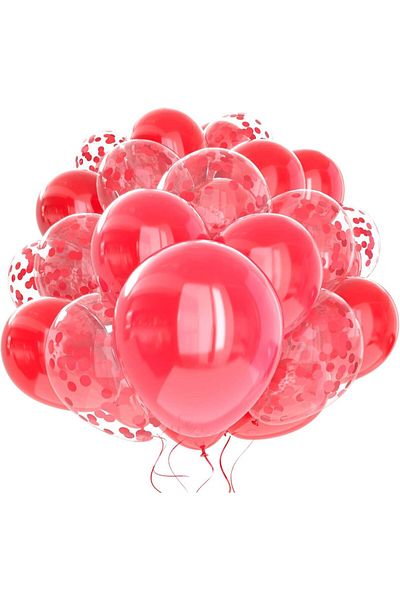 Paparti Red Heart Star Foil Balloon Set Fit Heliuma Birthday Party Decoration Ornament Set