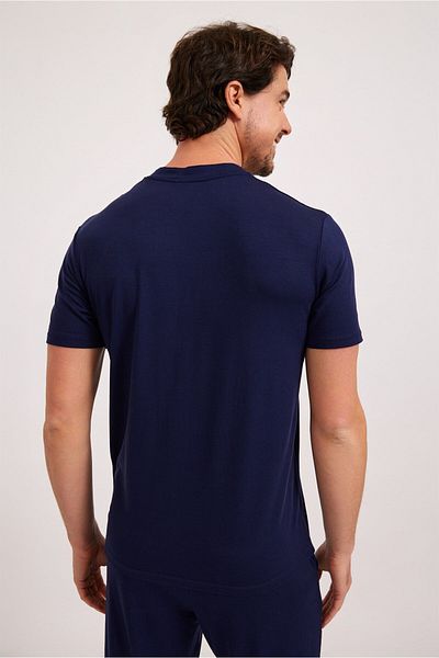 Katia&Bony Ανδρική πιτζάμα με ασημί κουμπιά Navy Blue