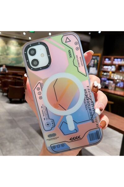 3GEN CASE İPHONE 11 UYUMLU TECHNOLOGY DESENLİ HOLOGRAM RENK DEĞİŞTİREN MAGSAF...