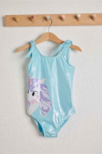 Katia&Bony Little Unicorn Kız Çocuk Mayo Turkuaz