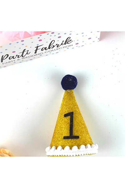 Partifabrik Mini pălărie cu pompon argintiu (1 an) - Decor pentru petreceri