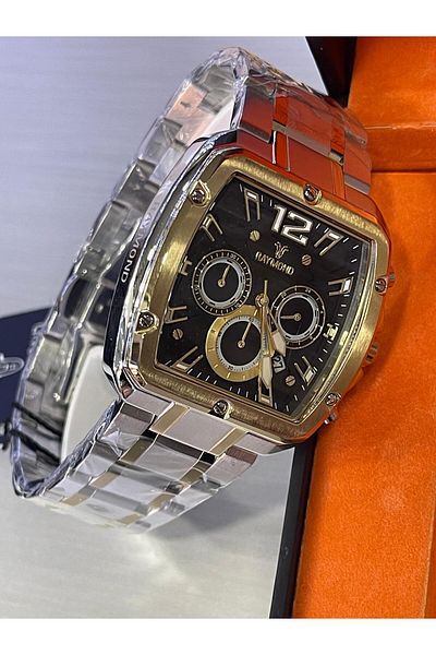Raymond Square Steel Band Men's Wrist Watch
