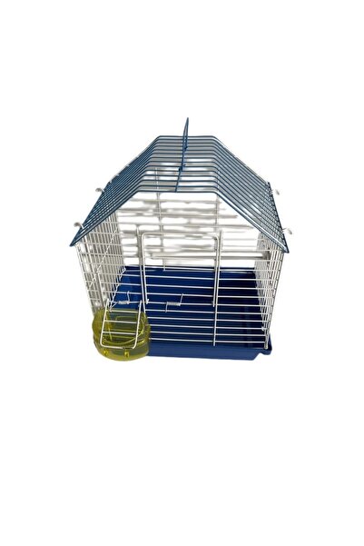 Mavi Yeşil Muhabbet Kuşu Kafes Set Kafes ,yemlik , Tünek ,tül ,suluk, Salıncak Tam Set 20 X 26 X 33 Ölcüler