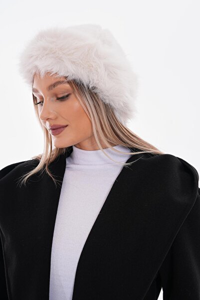 MARBERRY Ecru Heart Hat with Fleece Inside