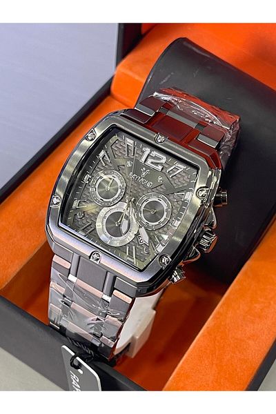 Raymond Square Steel Band Men's Wrist Watch