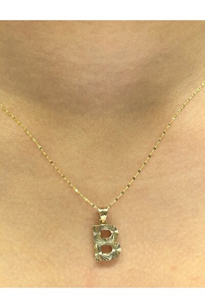 Hakan Güler Kuyumculuk 14 Ayar Altın B Harfli Aynalı Zincir