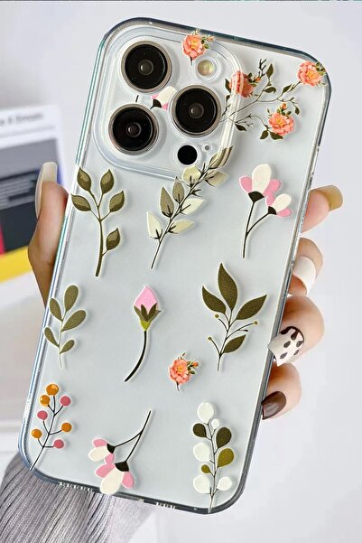 3GEN CASE حافظة سيليكون شفافة متوافقة مع هاتف Iphone 13 Pro Max مع حماية للكاميرا من سلسلة Sweet Flowers
