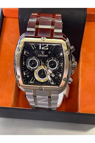 Raymond Square Steel Band Men's Wrist Watch