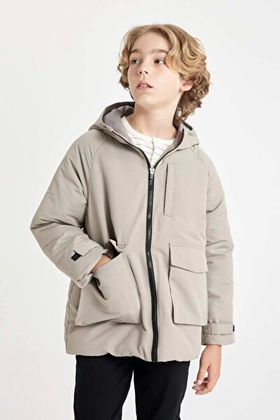 DeFacto C4317 Water Repellent Hooded Windproof Raincoat