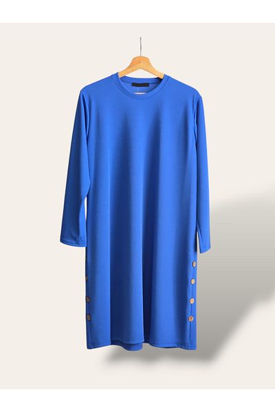 ENDAMIM Large Size Tunic - Twist Knitted Fabric, Lycra
