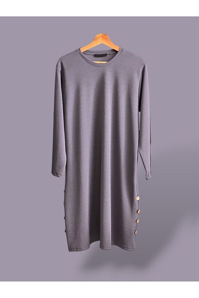 ENDAMIM Large Size Tunic - Twist Knitted Fabric, Lycra