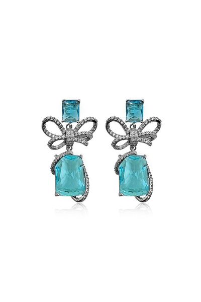Ma Atölye Rosa Crystal Jewelled Blue Earrings