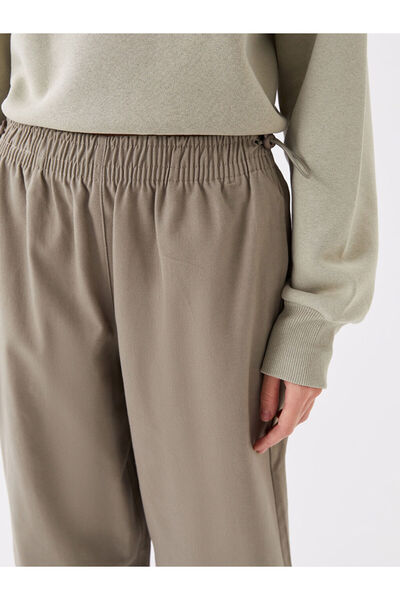 LC Waikiki Khaki Elastic Waist Comfortable Fit Women's Trousers