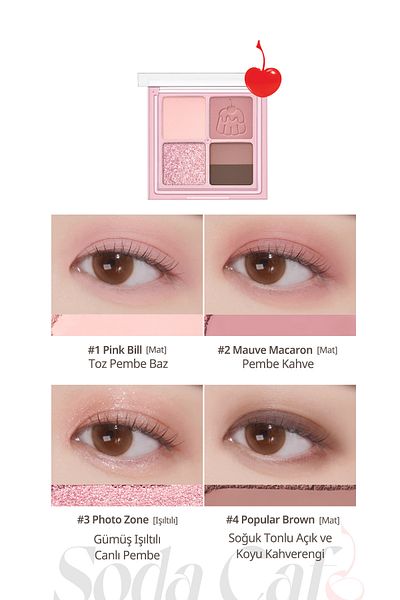 PERIPERA 5-Color Mini Headlight Palette - Peripera Ink Pocket Shadow Palette (06 Signature Is Mute) (Soda Cafe)