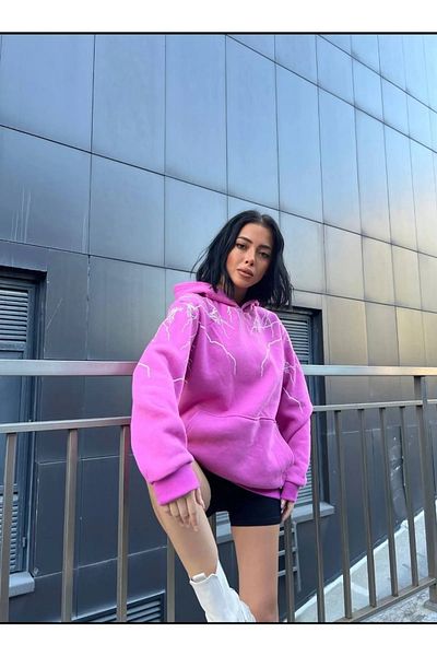 Fluwear Lightning Patterned Oversize Sweatshirt