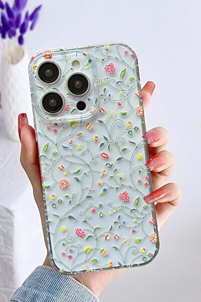 3GEN CASE İPHONE 13 PRO UYUMLU ÇİÇEKLER DESENLİ ŞEFFAF SİLİKON KILIF FLOWER7 ...