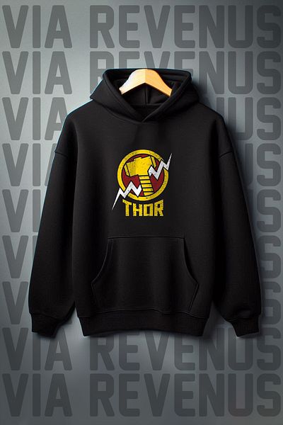 Vordevia Φούτερ με κουκούλα με φαρδιά εφαρμογή Thor Printed 3 νήματα