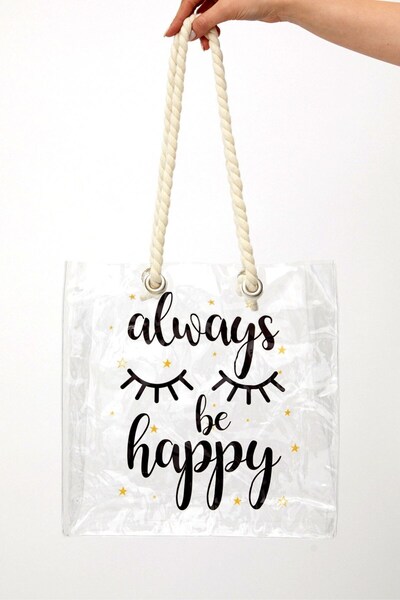 Katia&Bony حقيبة Always Be Happy للفتيات شفافة