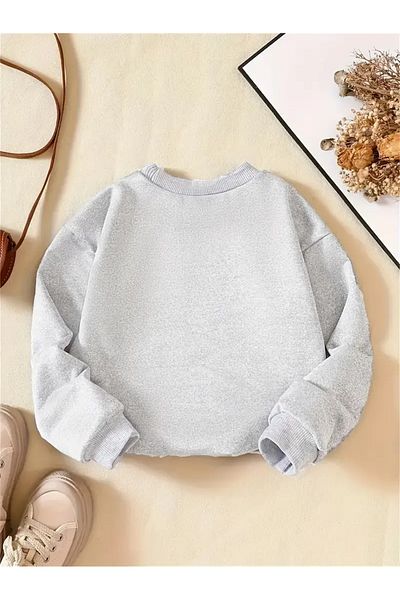 Pink Sky Printed Gray Kids Sweatshirt