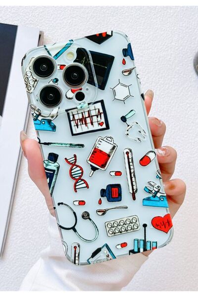 3GEN CASE İPHONE 12 PRO MAX UYUMLU SAĞLIKÇI TEMALI ŞEFFAF SİLİKON KILIF GN21