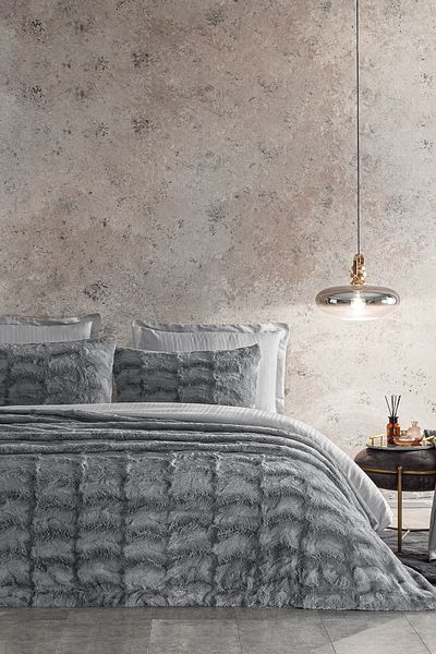 Puffy Frida Anthracite Double Bedspread Set