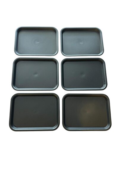 ray plastik 6 Adet Servis Tepsisi Kırılmaz Siyah