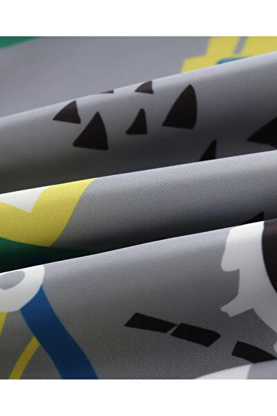 anonim Boy's Hooded Gray Business Machine Printed Raincoat-Windbreaker