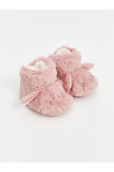 LC Waikiki LCW STEPS Plush Baby Girl Home Boots with 3D Applique Detail