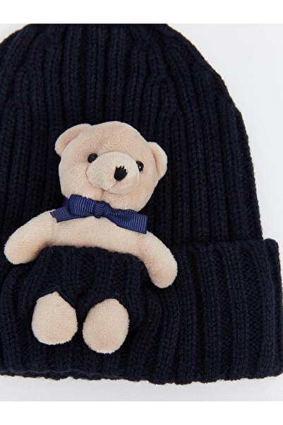 LC Waikiki LCW ACCESSORIES Beretă pentru băiat cu ursuleț de pluș (W4)