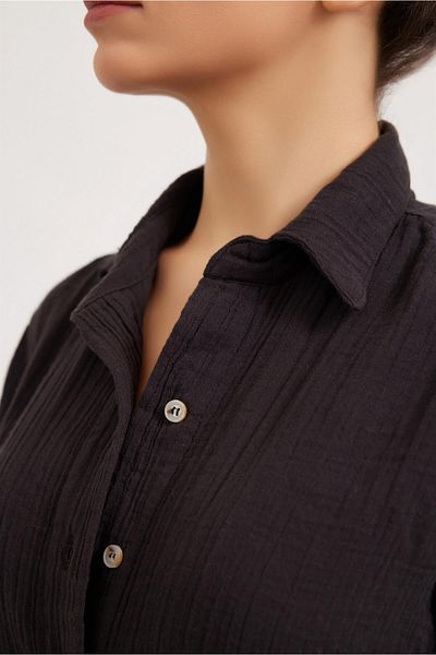 Katia&Bony Damen Hemdkleid Schwarz