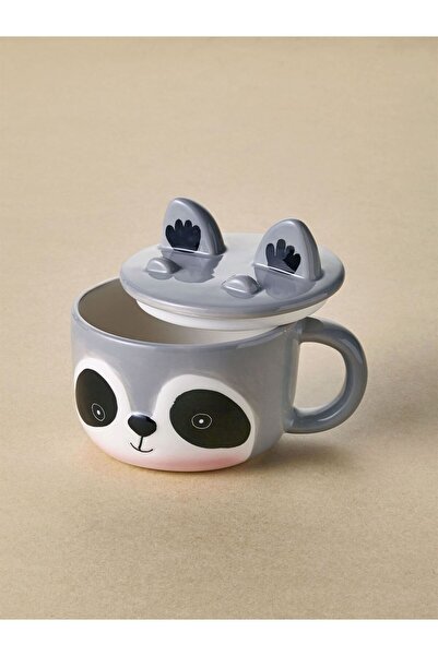 GUNES ZUCCACIYE Rakun-Baykuş Figürlü Kapaklı Kupa 330 ml