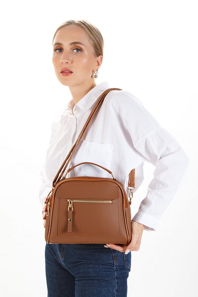 Adelina Bags Geantă de mână și de umăr pentru femei, cu trei compartimente, cu bretele încrucișate