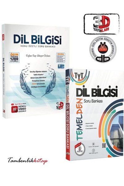 ÖZDEBİR YAYINEVİ 3D Yayınları Temelden Konu Özetli Dil Bilgisi Soru Bankası Seti