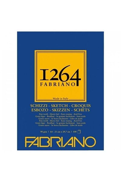 Fabriano Schizzi 1264 A4 - 90 g - F-1264 Sketchbook - with Side Spiral and Microperforated